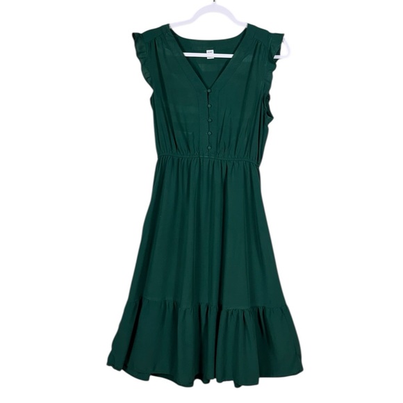 Old Navy Dresses & Skirts - Old Navy Prairie Tiered Dress Size Medium Cottage Peasant Country Green Bohemian